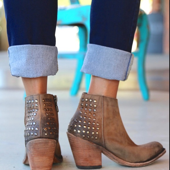 Liberty Black Leather Studded Biker Ankle Boots - Picture 2 of 13